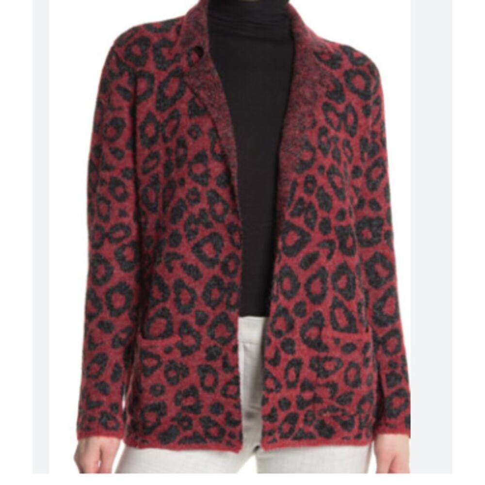 Joseph A Leopard Print Open Front Cardigan NWT Re… - image 6
